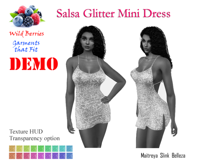 DEMO #3M Salsa Glitter Micro Mini Dress