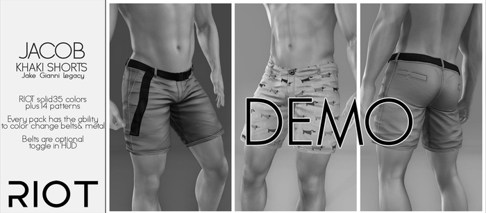 RIOT / Jacob Khaki Shorts - Demo | Jake/ Gianni / Legacy