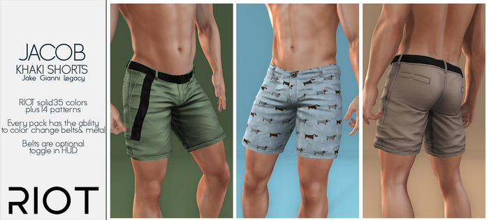 RIOT / Jacob Khaki Shorts - Fatpack | Jake/ Gianni / Legacy