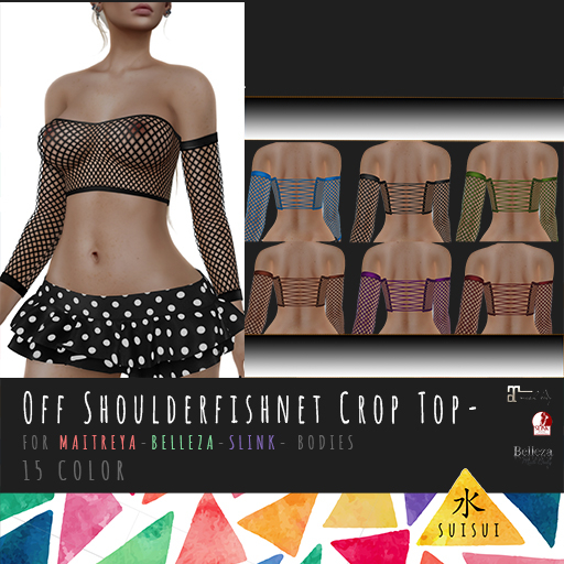 fishnet off the shoulder crop top