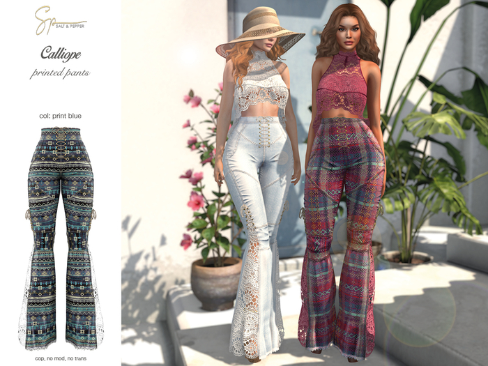 S&P Calliope pants print blue - Lara + Petite - Legacy + Perky