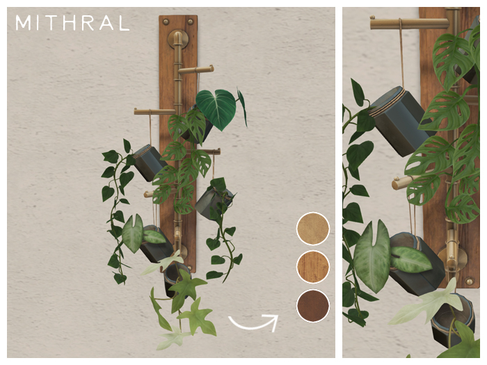 Mithral * Vertical Wall Pipe Hanger (Gold)