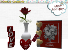 BMC908 - HAPPY BIRTHDAY CARD & SINGLE ROSE.