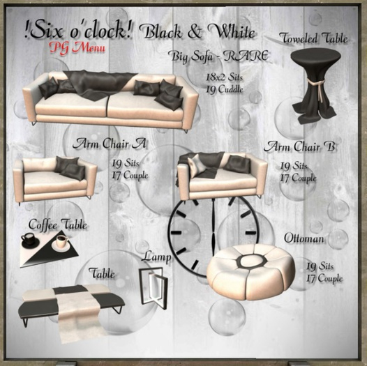 !six o'clock! B&W Ottoman - ADULT
