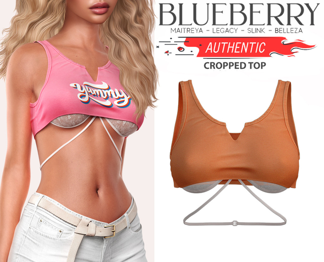 Blueberry - Authentic - Crop Tops - Orange