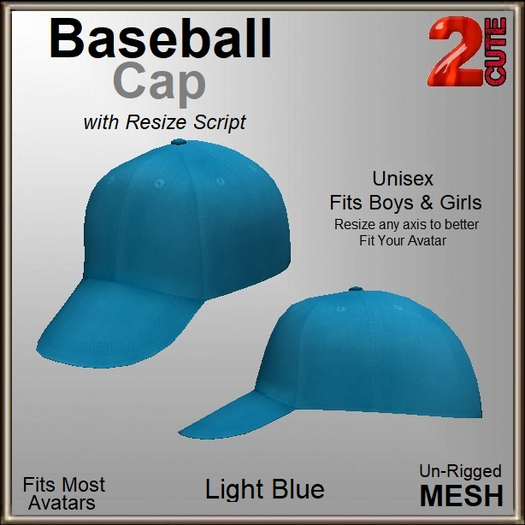 [2cute] Baseball Cap - Light Blue