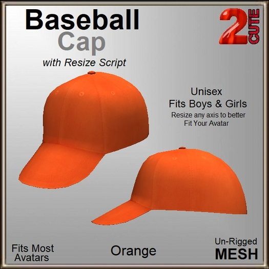 [2cute] Baseball Cap - Orange