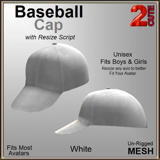 [2cute] Baseball Cap - White