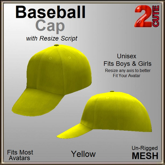 [2cute] Baseball Cap - Yellow