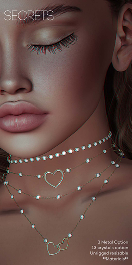 -SECRETS- Georgia's Necklace Set -Gold- Boxed -