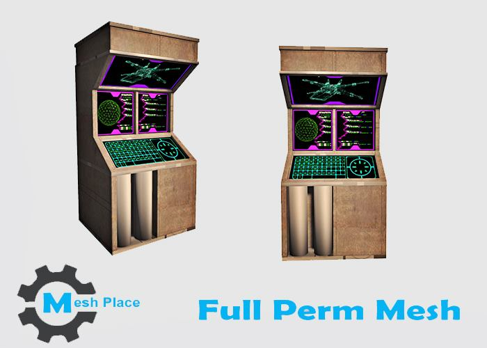 Mesh Place - Cyberpunk Wall Computer - Full Perm Mesh