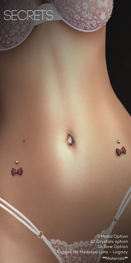 -SECRETS- Jaina Dermal - Silver - Boxed -