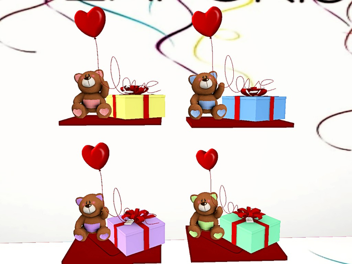 [AE] Gift Box( boxed)- Balloon & Present Bear Fat Pack