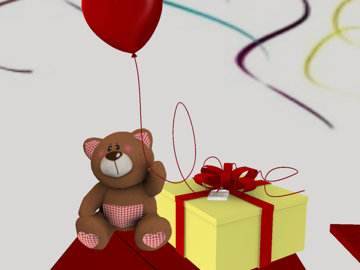 [AE] Gift Box( boxed)- Balloon & Present Bear Yellow