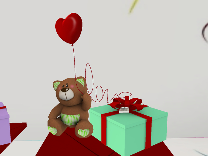 [AE] Gift Box( boxed)- Balloon & Present Bear -Green