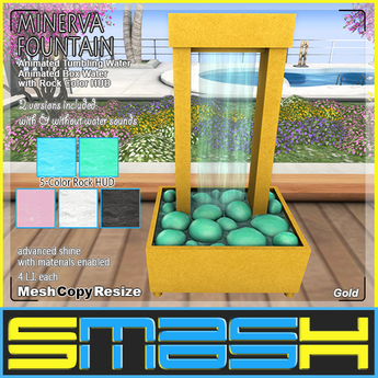 Second Life Marketplace - SMASH - Minerva Fountain (Gold)