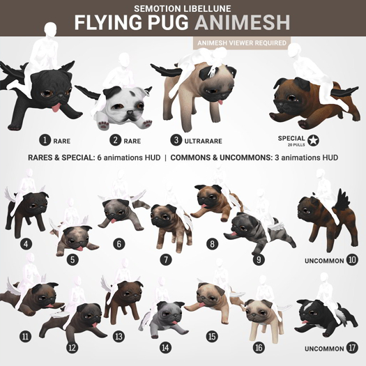 SEmotion Libellune Flying Pug Animesh #17 UNCOMMON