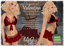 Red Lingerie Set "Valentina" - skimpy lingerie skirt & bra
