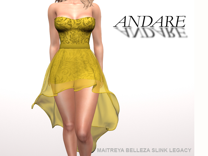 Andare - Molly Dress with Tulle Skirt Yellow