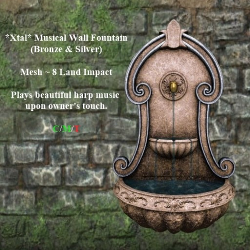 *Xtal* Musical Wall Fountain (Bronze & Silver)