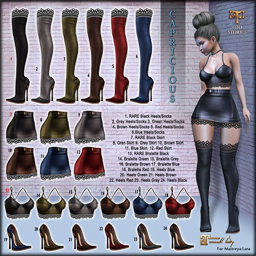 FDD *Capricious* - Heels/Socks Black - RARE