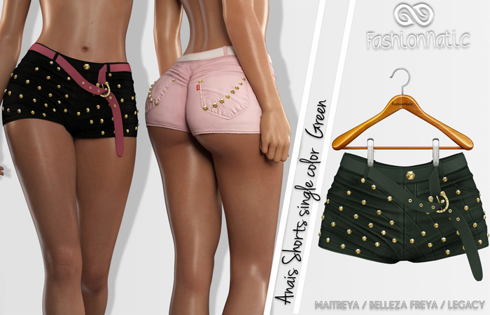 FashionNatic - Anais Shorts Green - Maitreya, Lara Petite, Belleza Freya, Legacy 
