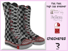 :: RUE:: Flat Foot High Top Sneaker -Checkered