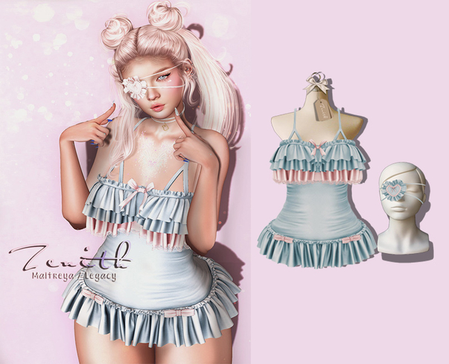 =Zenith=Ruffle Bodysuit (Sky) Maitreya/Legacy