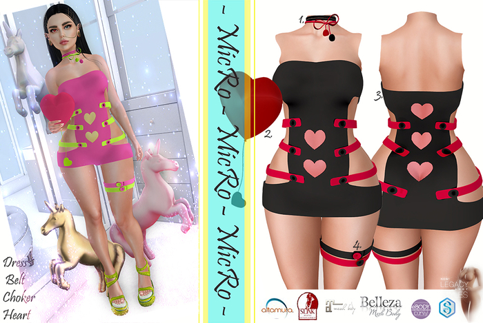 - MicRo - Set  Jane ( Dress, Belt, Choker, Heart) 9
