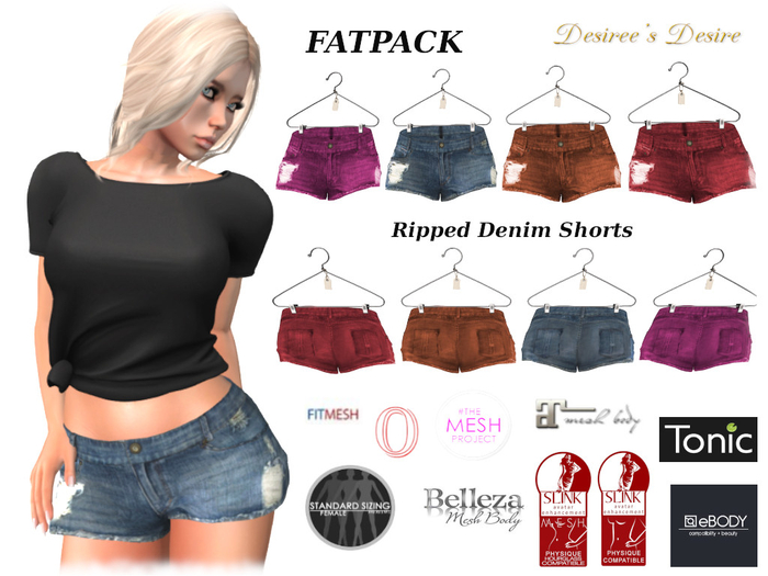  Ripped Denim Shorts - FATPACK
