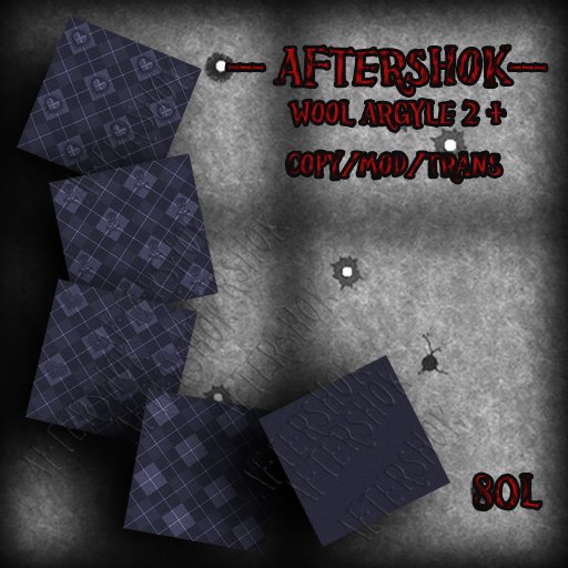Textures, wool argyle blue, skulls