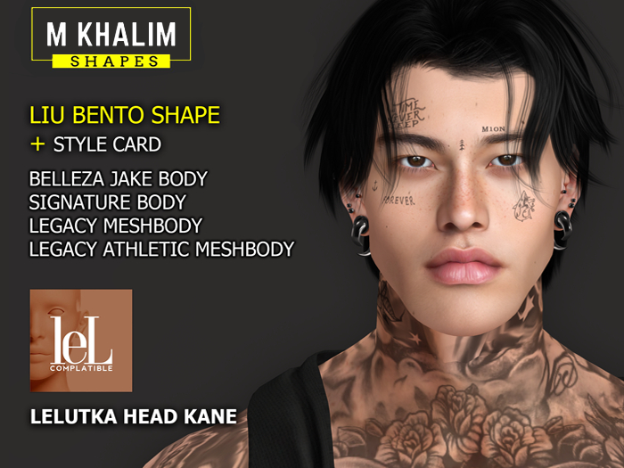 LIU BENTO MALE SHAPE FOR LELUTKA HEAD KANE