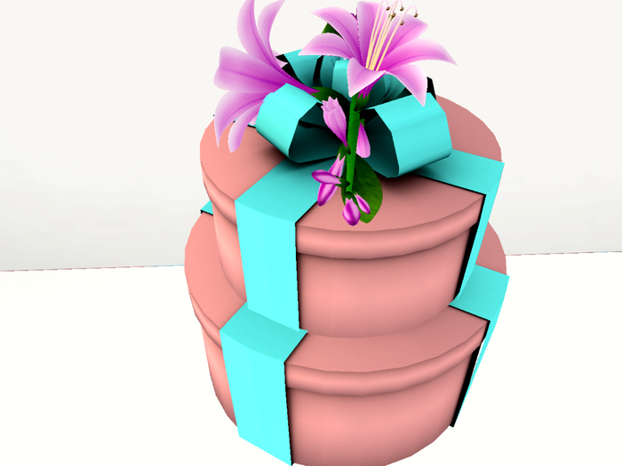 [AE] Gift Box Shop (boxed)- Round Stacked GB with Flower Pink