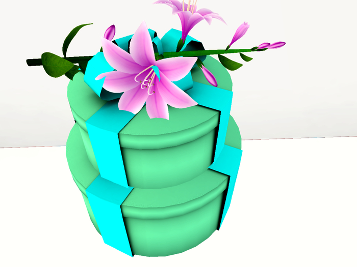 [AE] Gift Box Shop (boxed)- Round Stacked GB with Flower Lime