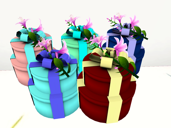 [AE] Gift Box Shop (boxed)- Round Stacked GB W. Flower FAT PACK