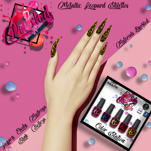 eBODY POLISH'D METALLIC LEOPARD STILETTOS- 5 TEXTURES