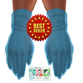 PPE COVID 19 Blue Latex Rubber Gloves BENTO (Maitreya) BOXED