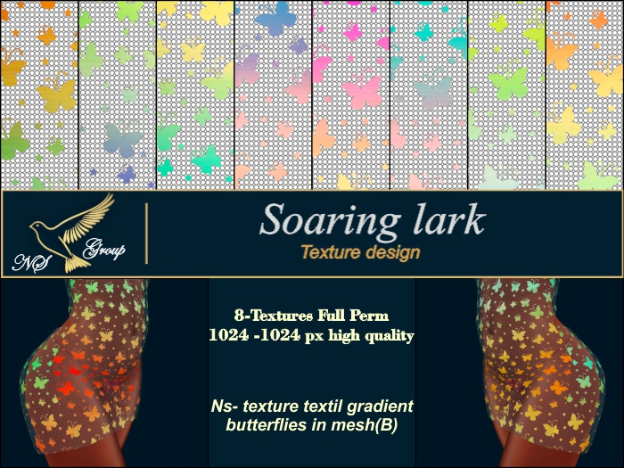 Ns- texture textil gradient butterflies in mesh(B)