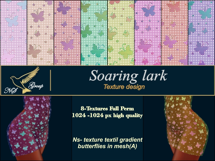 Ns- texture textil gradient butterflies in mesh(A)