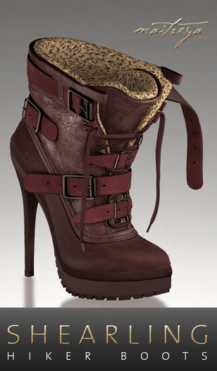 Maitreya Gold * Shearling Boots Rosewood
