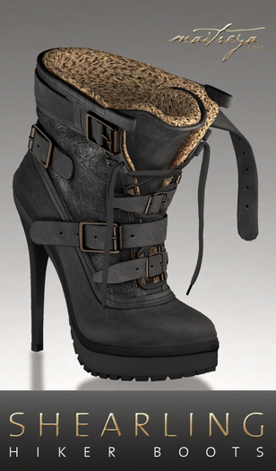 Maitreya Gold * Shearling Boots Smoke