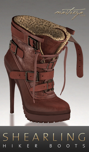 Maitreya Gold * Shearling Boots Brick