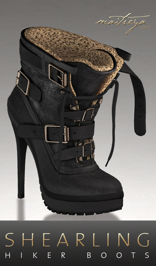 Maitreya Gold * Shearling Boots Black