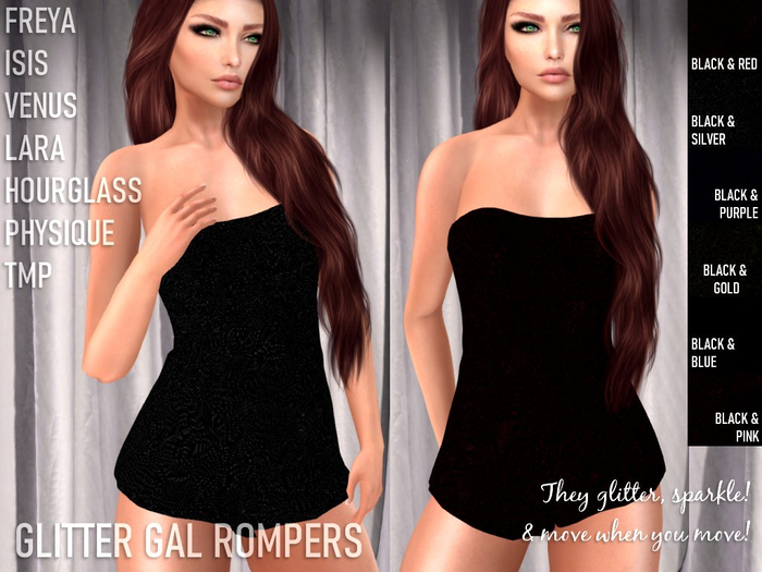 [:BODACIOUS:]  Glitter Gal Rompers -  *Unpacker*