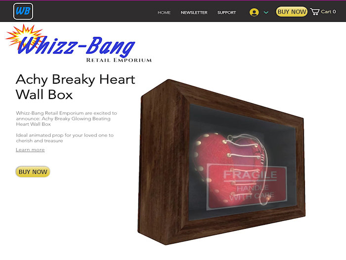 Whizz-Bang Achy Breaky Heart Wall Box