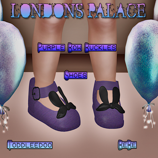 PURPLE BOW BUCKLE SHOES BAG