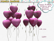 BMC928 - ANIMATED FLOATING BALLOONS - HAPPY BIRTHDAY GORGEOUS WIFE..