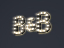 [Px] "B&B" Bed & Breakfast Illuminated Light Bulbs Sign
