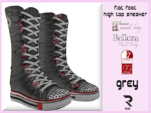 :: RUE:: Flat Foot High Top Sneaker - Grey