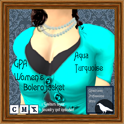 GPA Women's Bolero Jacket BOM - Aqua Turquoise